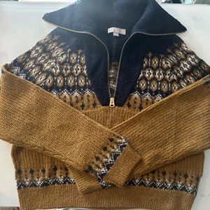 JCREW Fair Isle 1/2 Zip Sweather-S, NWOT
